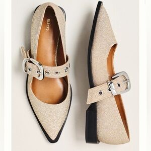 MAEVE POINTED-TOE MOTO MARY JANE FLATS